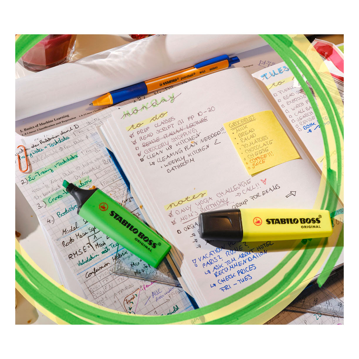 STABILO BOSS Original & Pastel Textmarker Schreibtischset - 10-teilig.