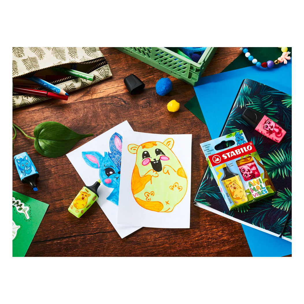 STABILO ANIMAL VIBES STABILO BOSS MINI Markeerstiften - 3dlg.