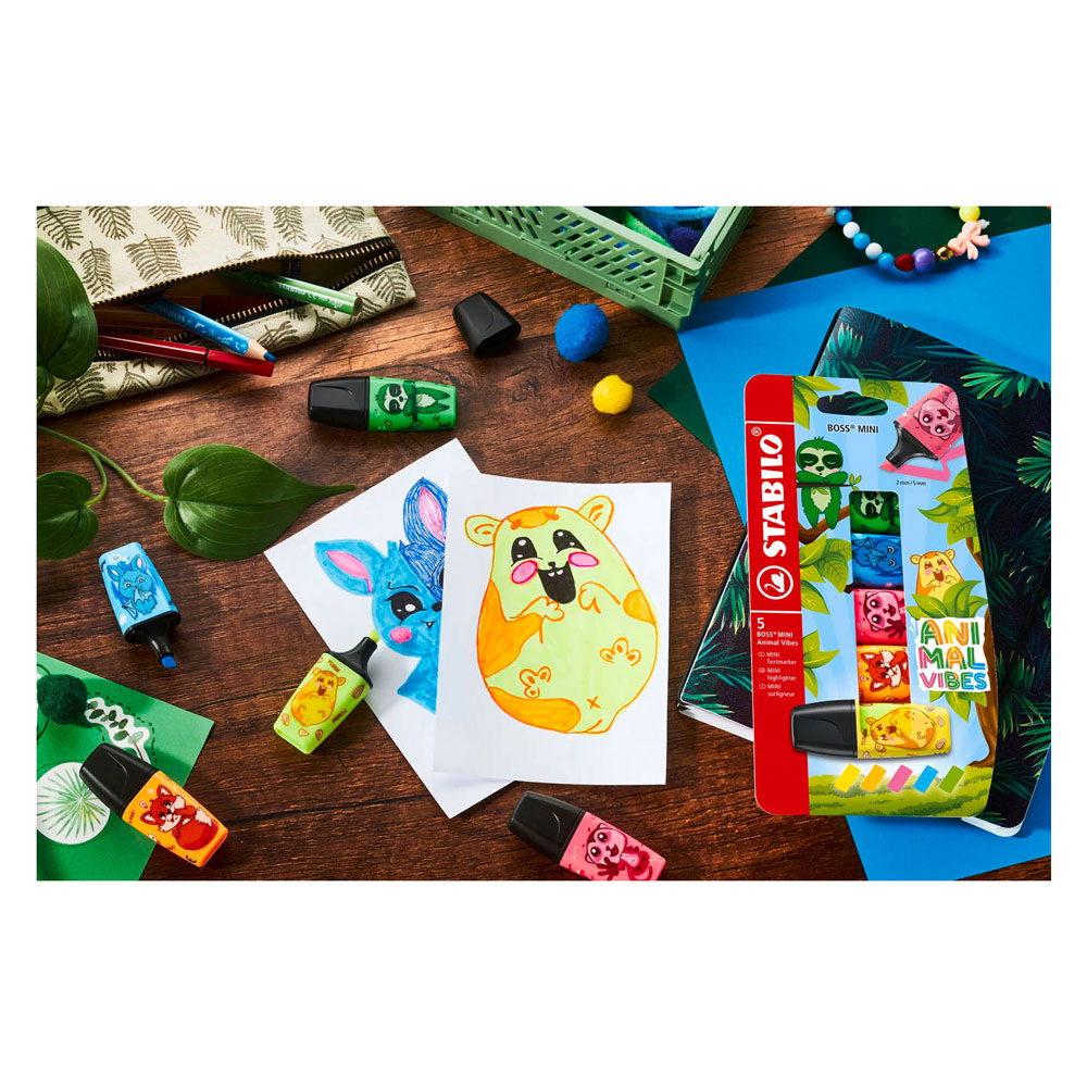 STABILO ANIMAL VIBES STABILO BOSS MINI Markeerstiften - 5dlg.