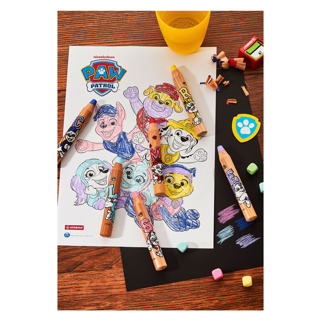 STABILO Woody 3 in 1 Kleurpotloden + Slijper PAW Patrol  - 6st.