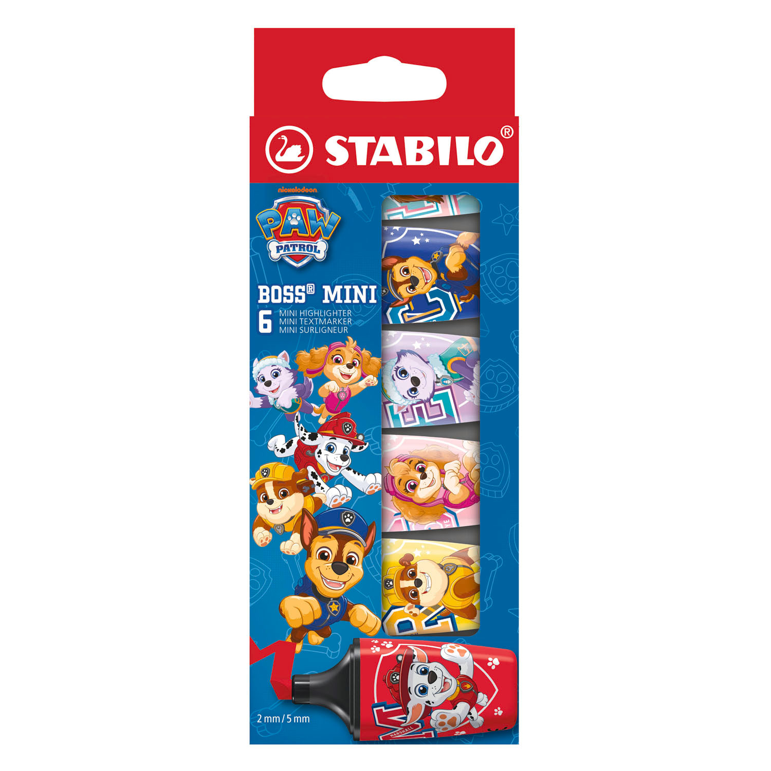 STABILO BOSS MINI Markeerstiften PAW Patrol - 6st.