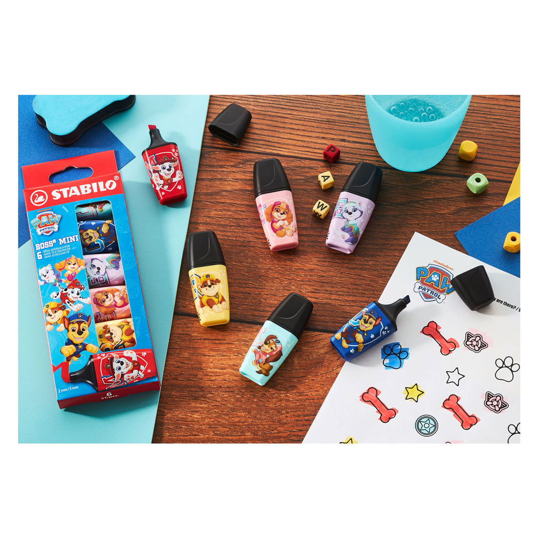 STABILO BOSS MINI Markeerstiften PAW Patrol - 6st.