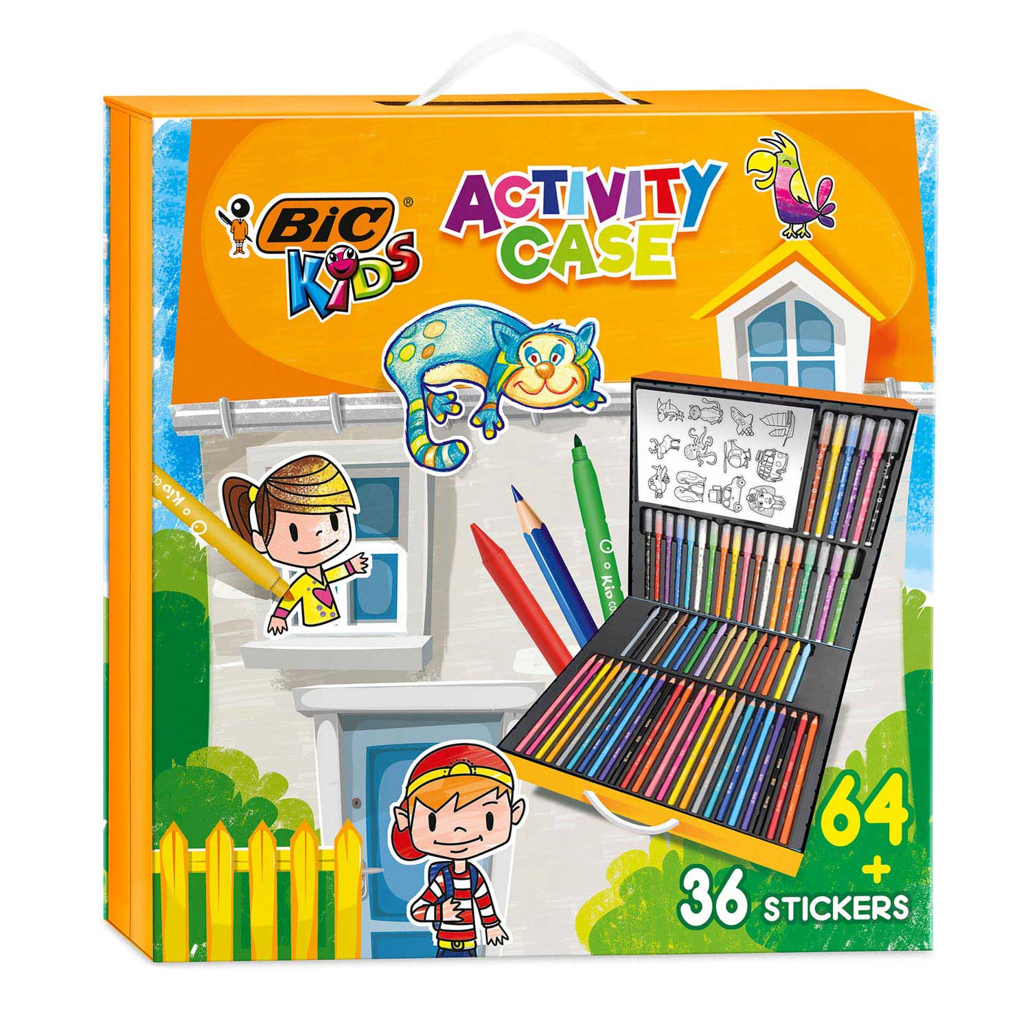 BIC Kids Activity Case - 24 Kleurpotloden /24 Viltstiften /16 Krijtjes/36 Kleurstickers