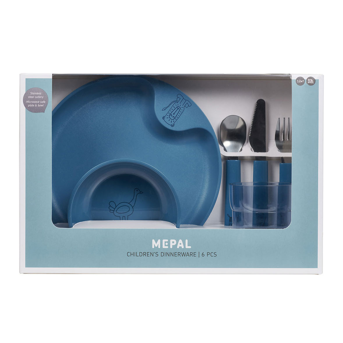 Mepal Mio - Assiette pour enfants - peut être mise au micro-ondes - Bleu  profond 