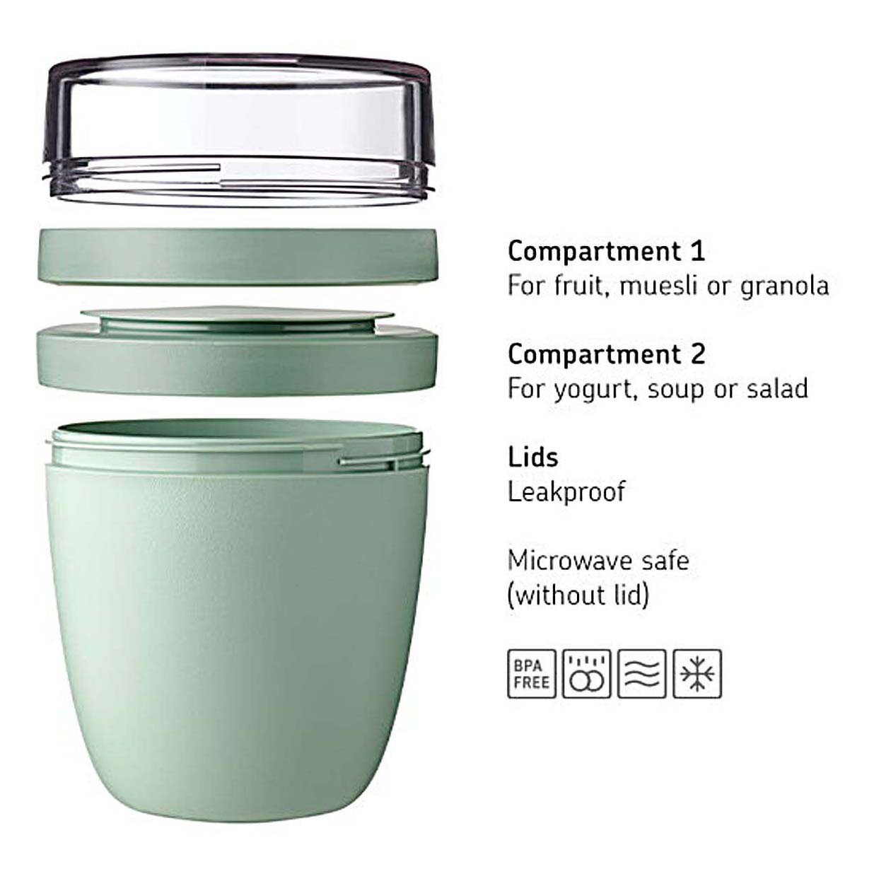 Mepal Lunchpot Ellipse - Nordic Sage