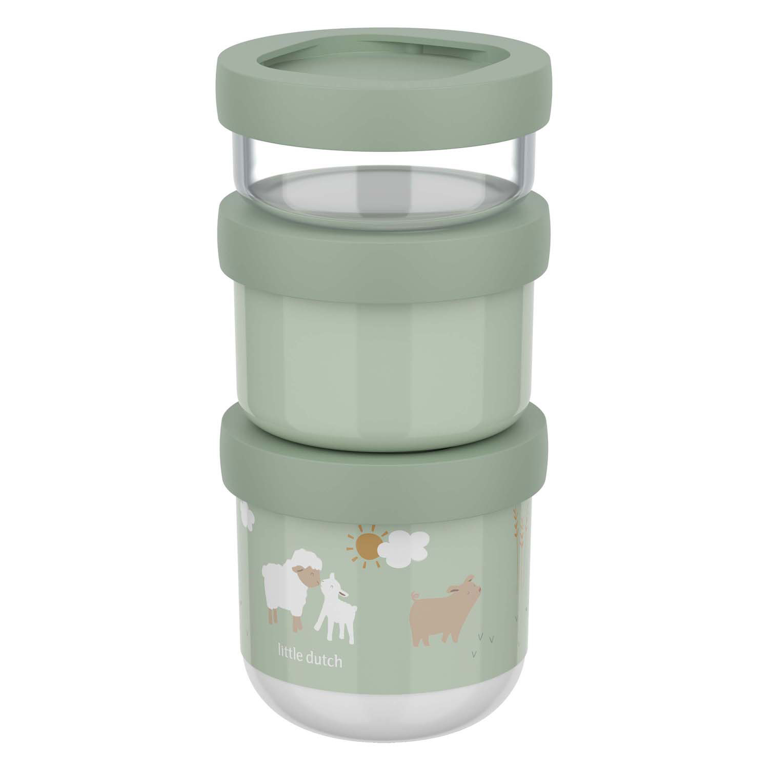 Mepal Snackbox Stack Mio - Little Dutch Little Farm 3dlg.