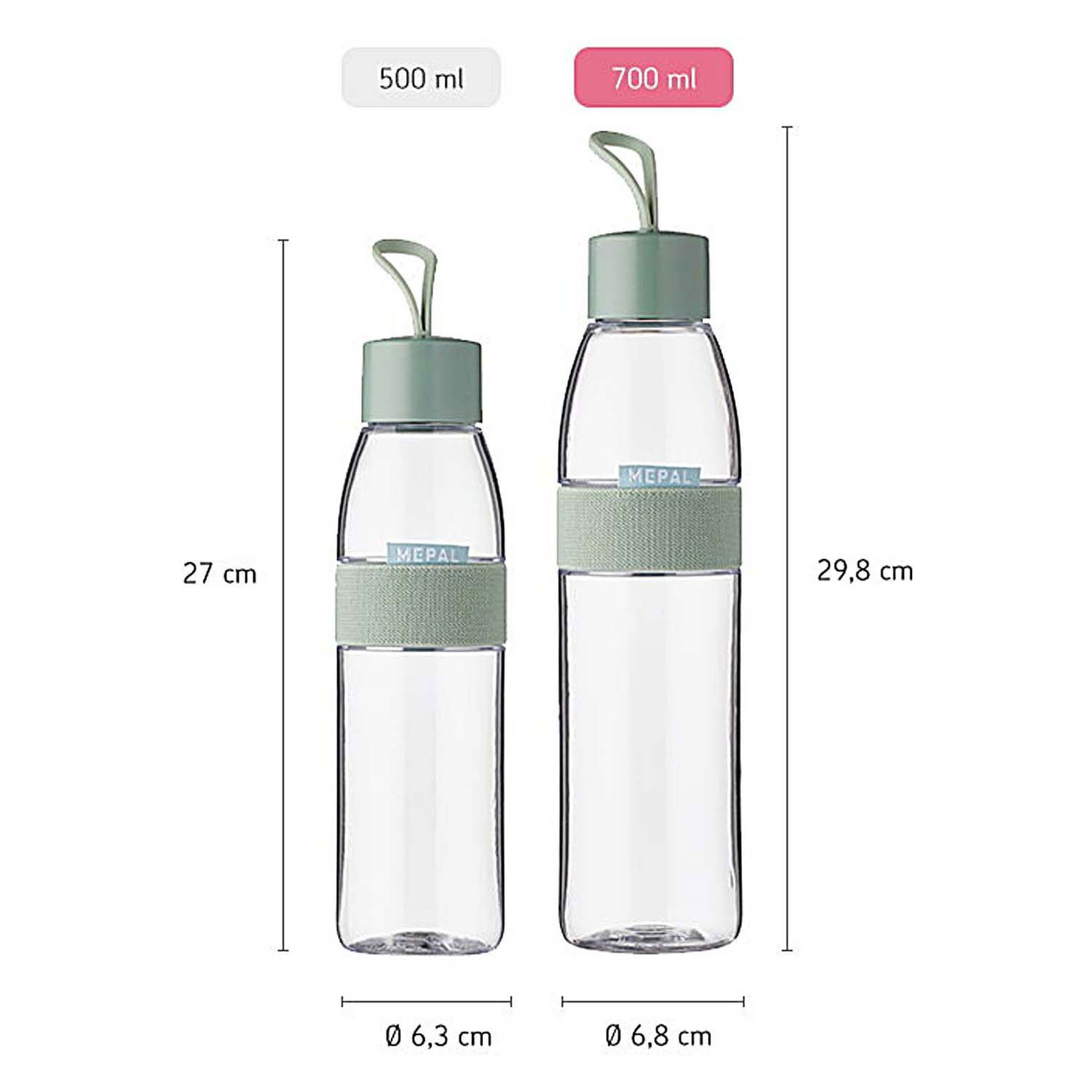 Bouteille d'eau Mepal Ellipse 700 ml - Sauge nordique