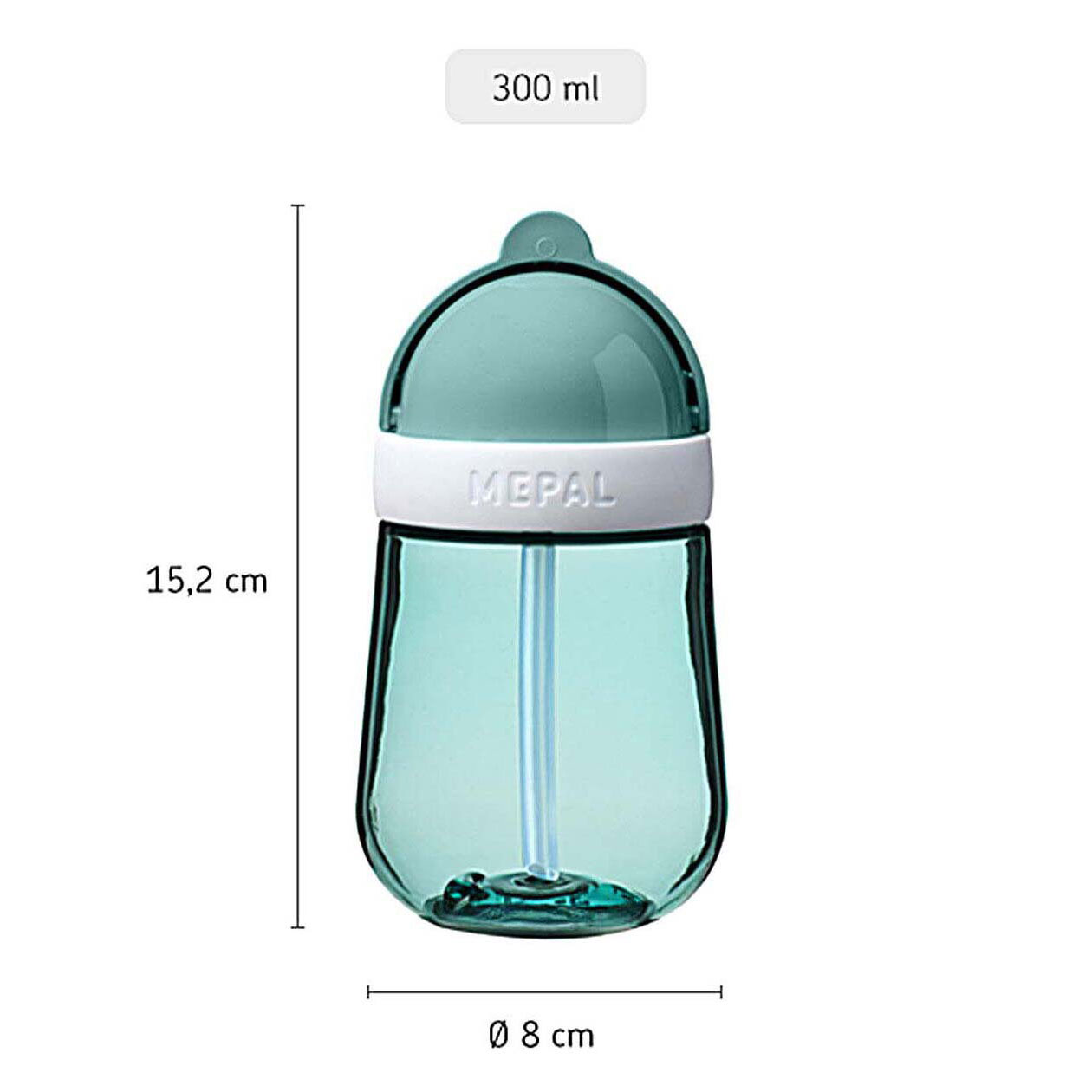 Gobelet à paille Mepal Mio 300 ml - Turquoise foncé