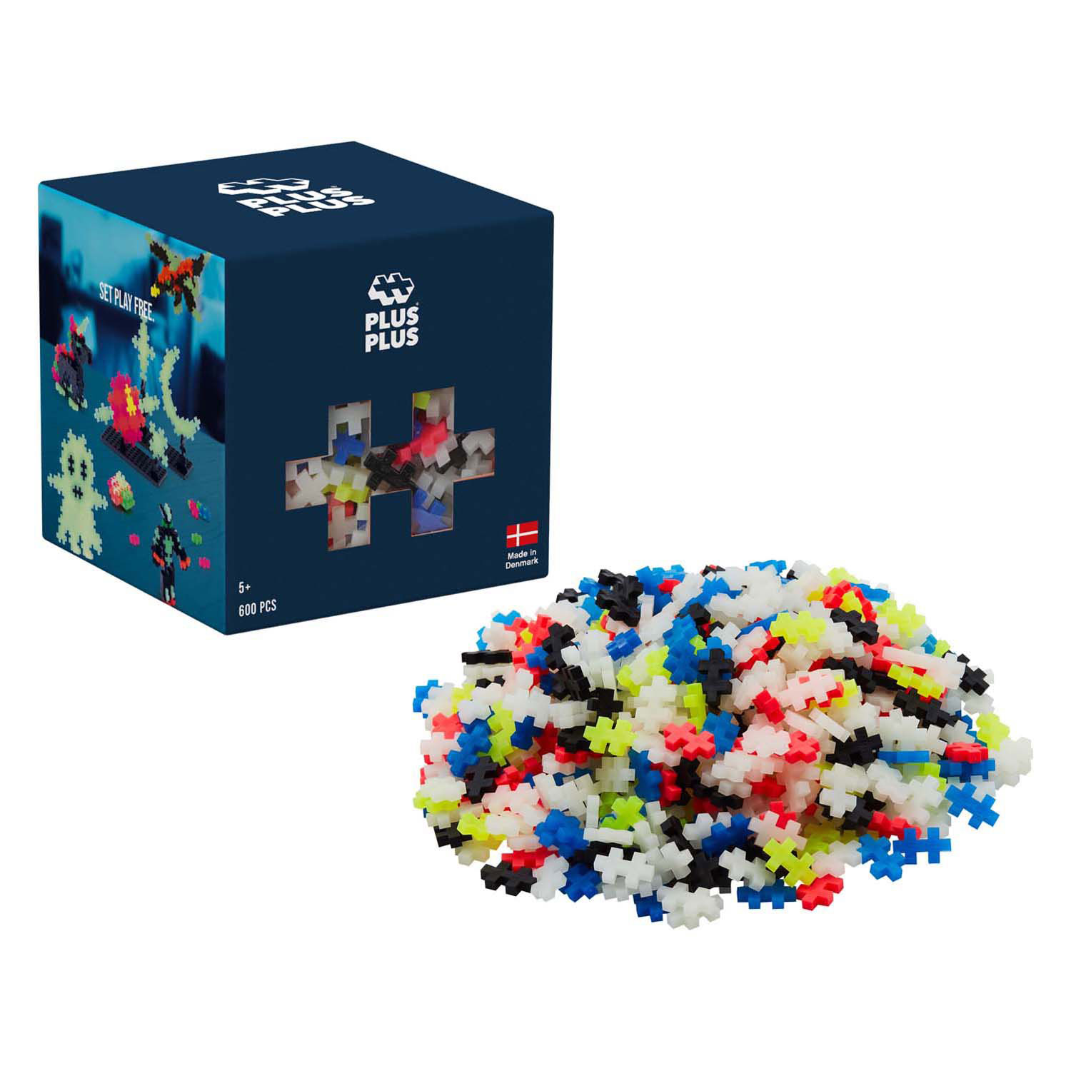 Ensemble de construction phosphorescent Plus-Plus, 600 pièces.