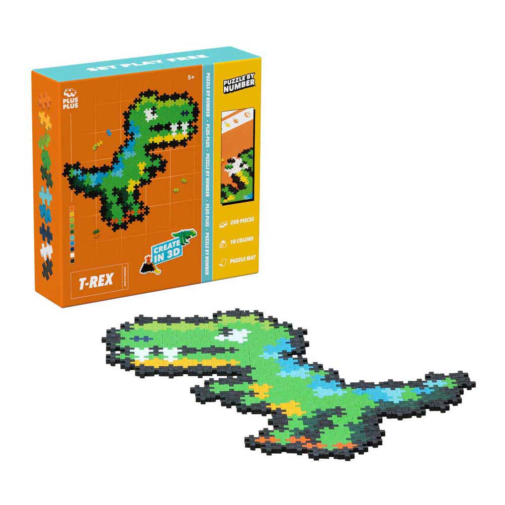 Plus-Plus Puzzle nach Zahlen Dinosaurier T-Rex Bausatz - 250 Teile.