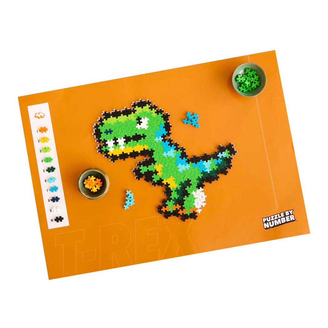 Plus-Plus Puzzle nach Zahlen Dinosaurier T-Rex Bausatz - 250 Teile.