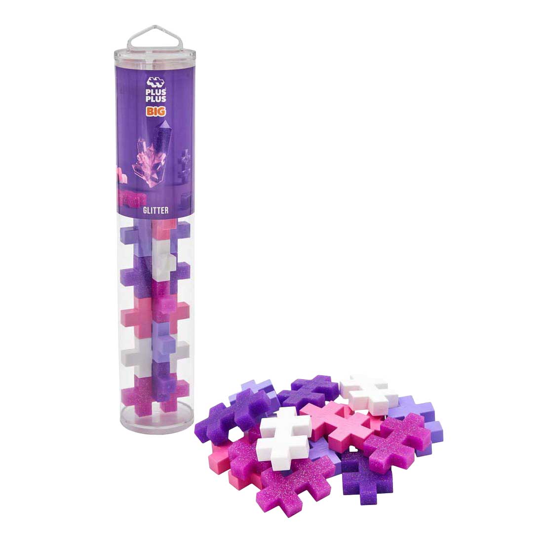 Plus-Plus BIG Tube Glitter Bouwset - 15st.