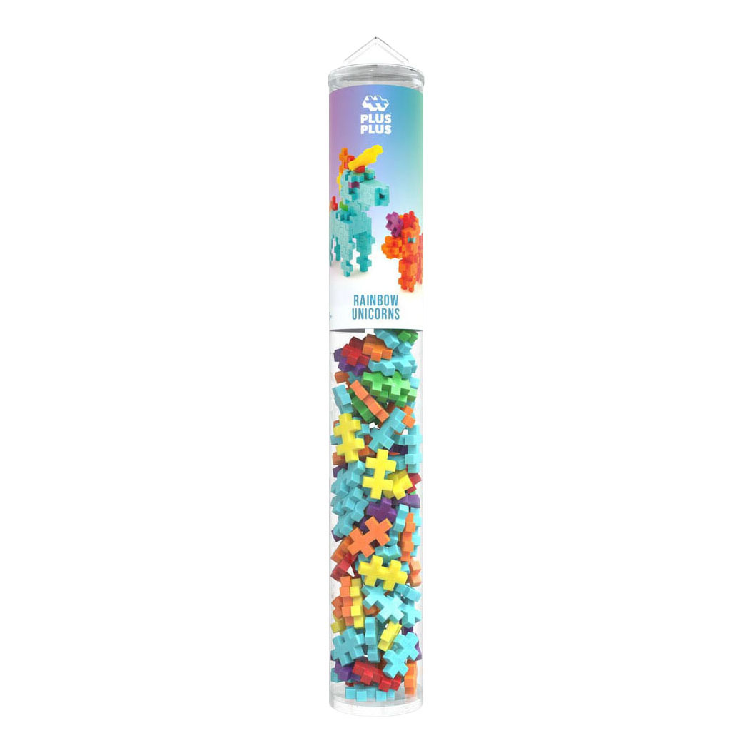 Plus-Plus Regenboog Eenhoorns Tube Bouwset - 100st.