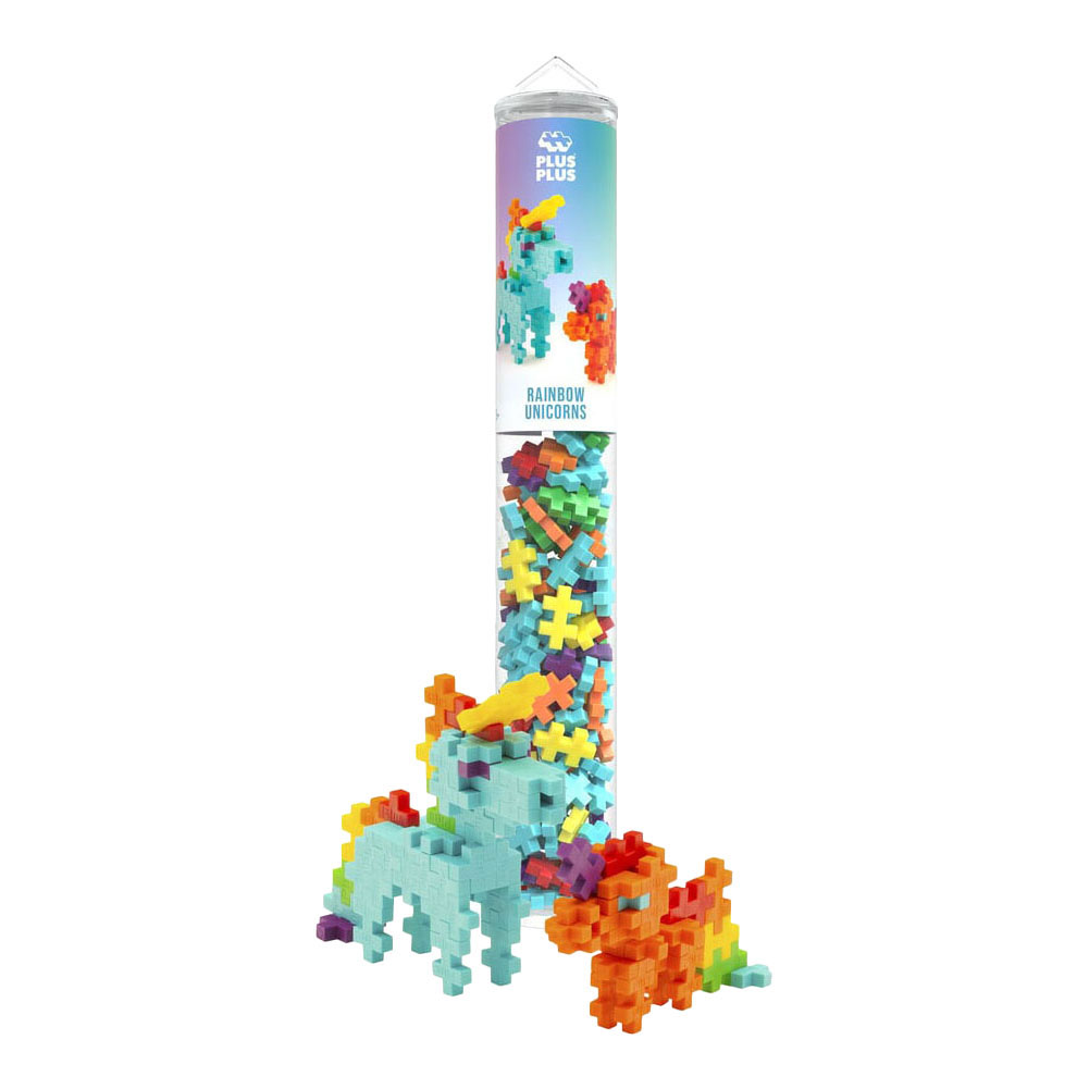 Plus-Plus Regenboog Eenhoorns Tube Bouwset - 100st.