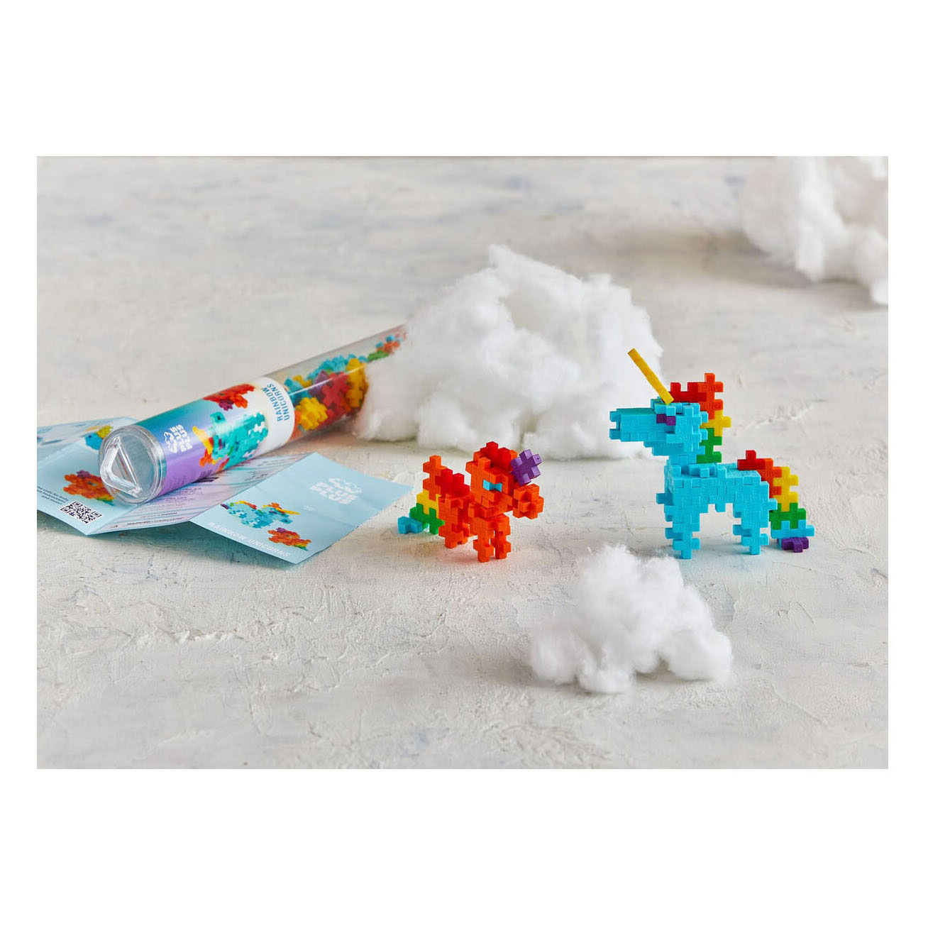 Plus-Plus Regenboog Eenhoorns Tube Bouwset - 100st.