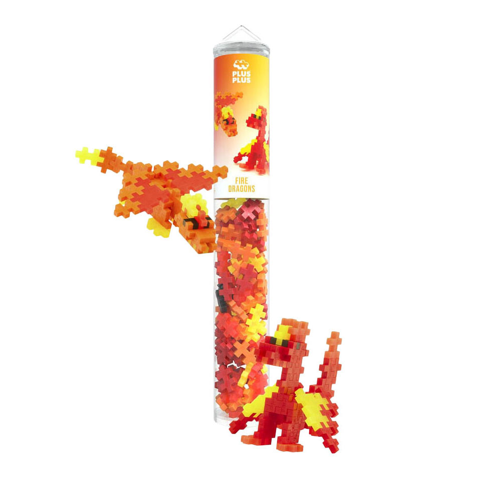 Plus-Plus Vuur Draken Tube Bouwset - 100st.
