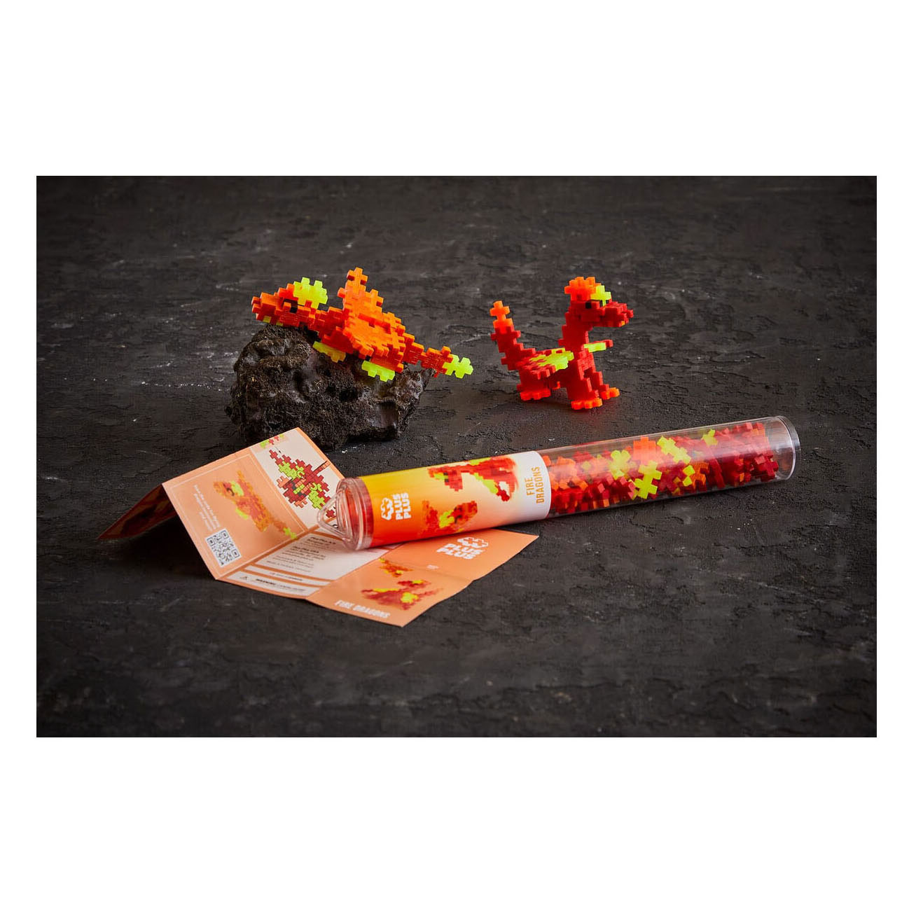 Plus-Plus Vuur Draken Tube Bouwset - 100st.