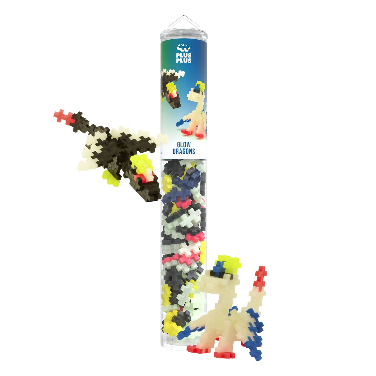 Plus-Plus Glow Draken Tube Bouwset - 100st.