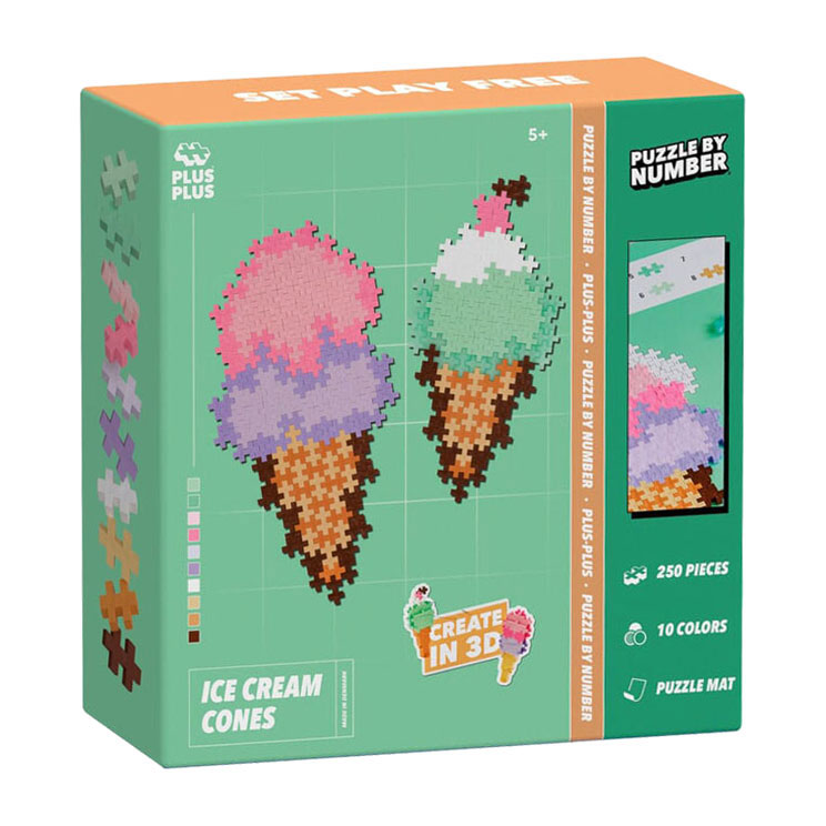Plus-Plus Puzzelen op Nummer IJshoorntjes - 250st.