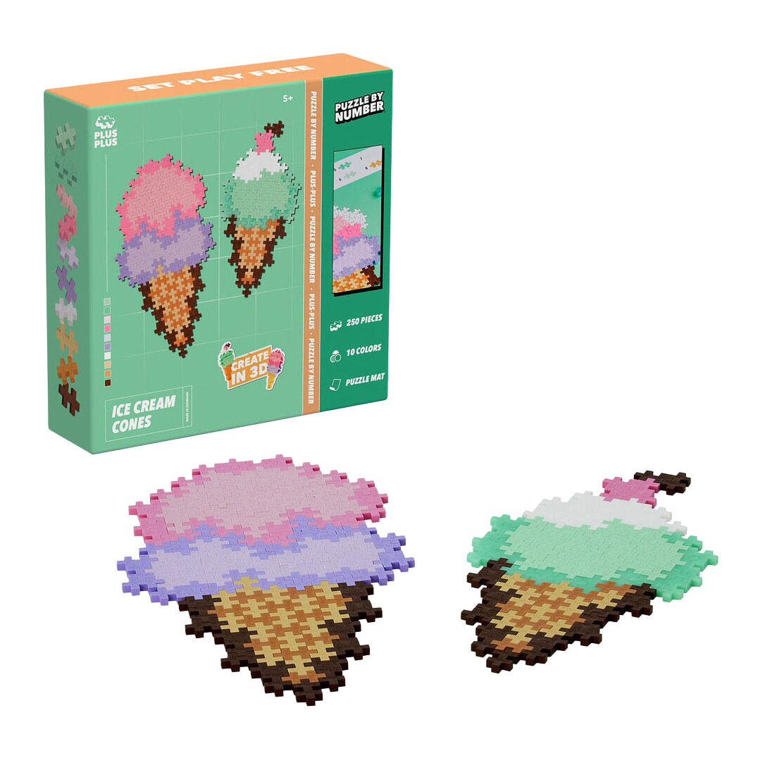 Plus-Plus Puzzelen op Nummer IJshoorntjes - 250st.