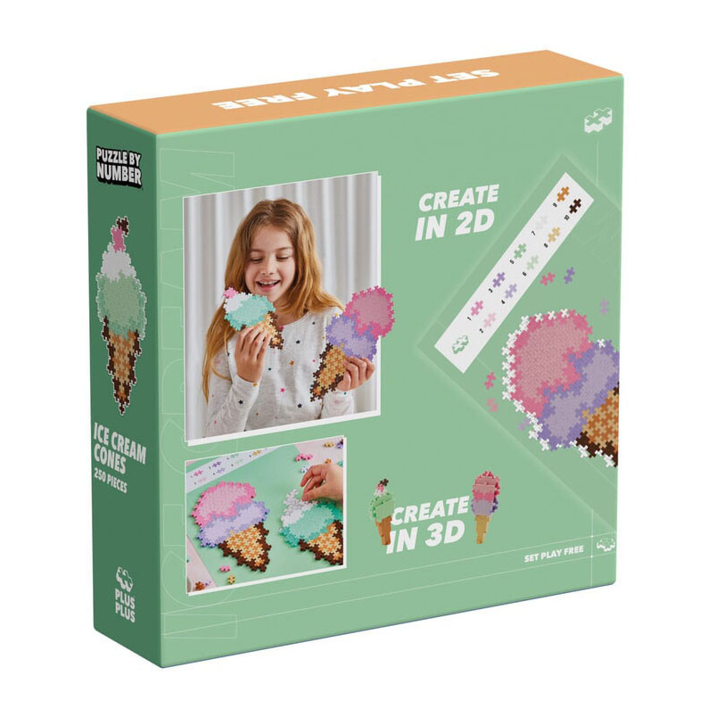Plus-Plus Puzzelen op Nummer IJshoorntjes - 250st.