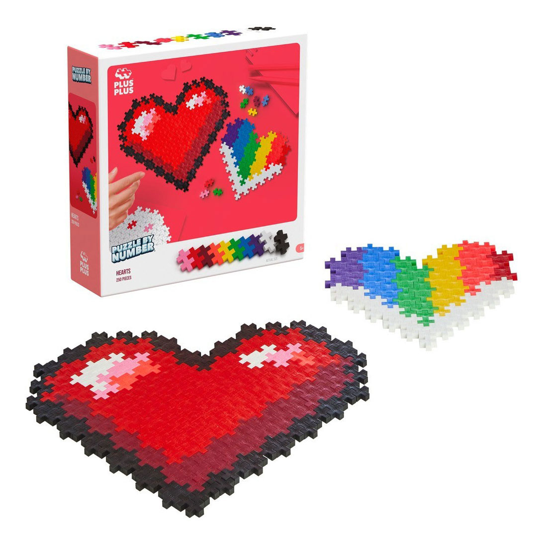 Plus-Plus Puzzelen op Nummer Hart - 250st.
