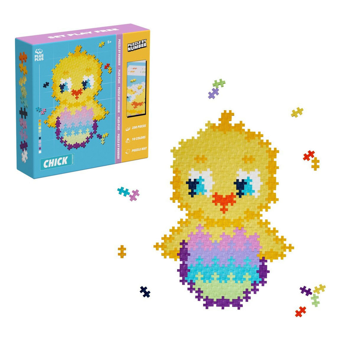 Plus-Plus Puzzelen op Nummer Kuiken - 250st.