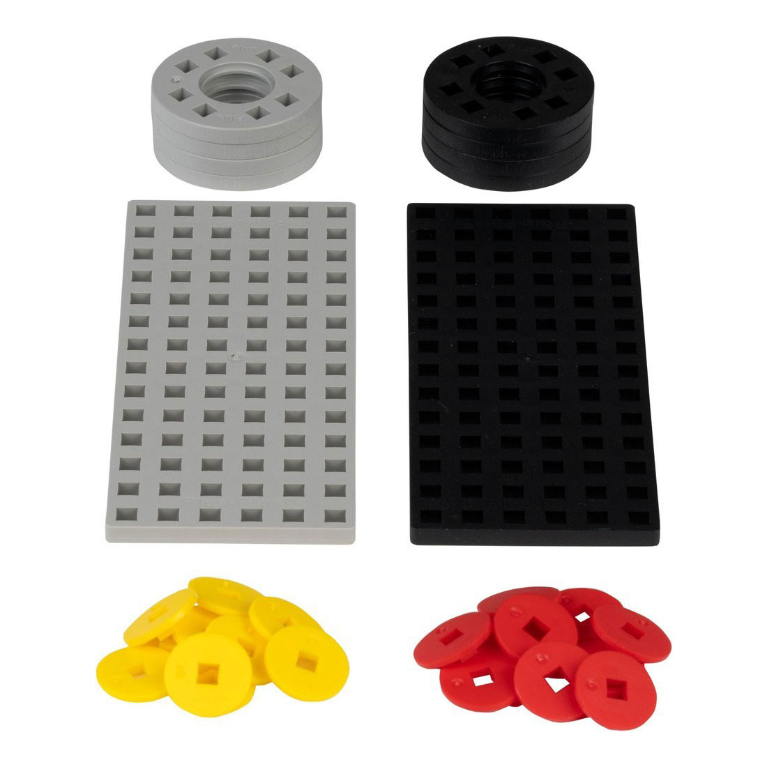 Plus-Plus Bouwplaat Grijs/Zwart en Wielen - 26st.