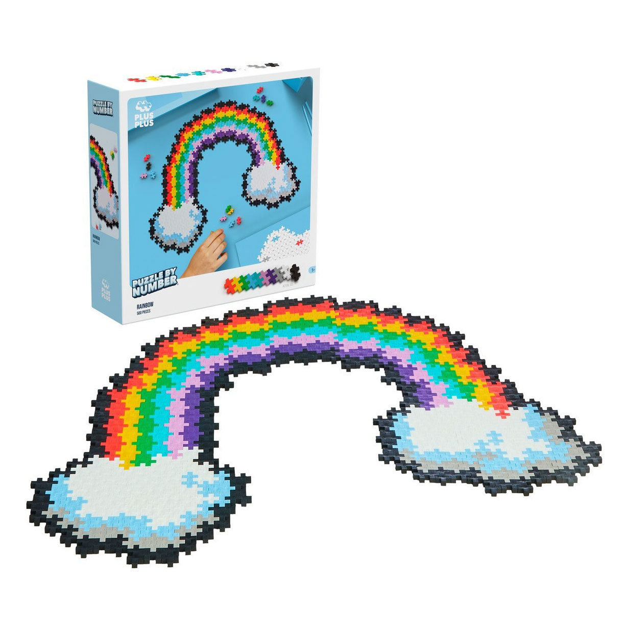 Plus-Plus Puzzelen op Nummer Regenboog - 500st.