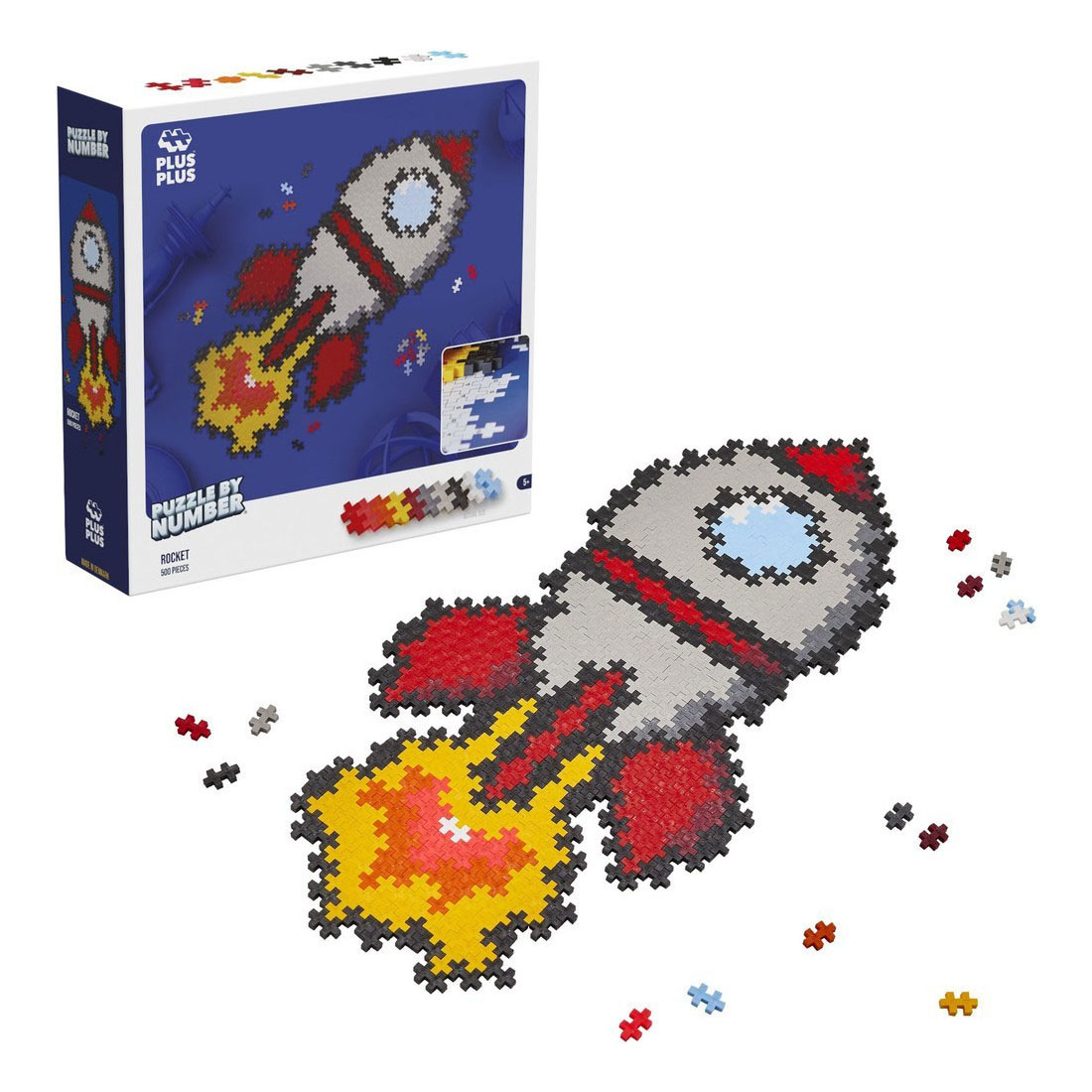 Plus-Plus Puzzelen op Nummer Raket - 500st.