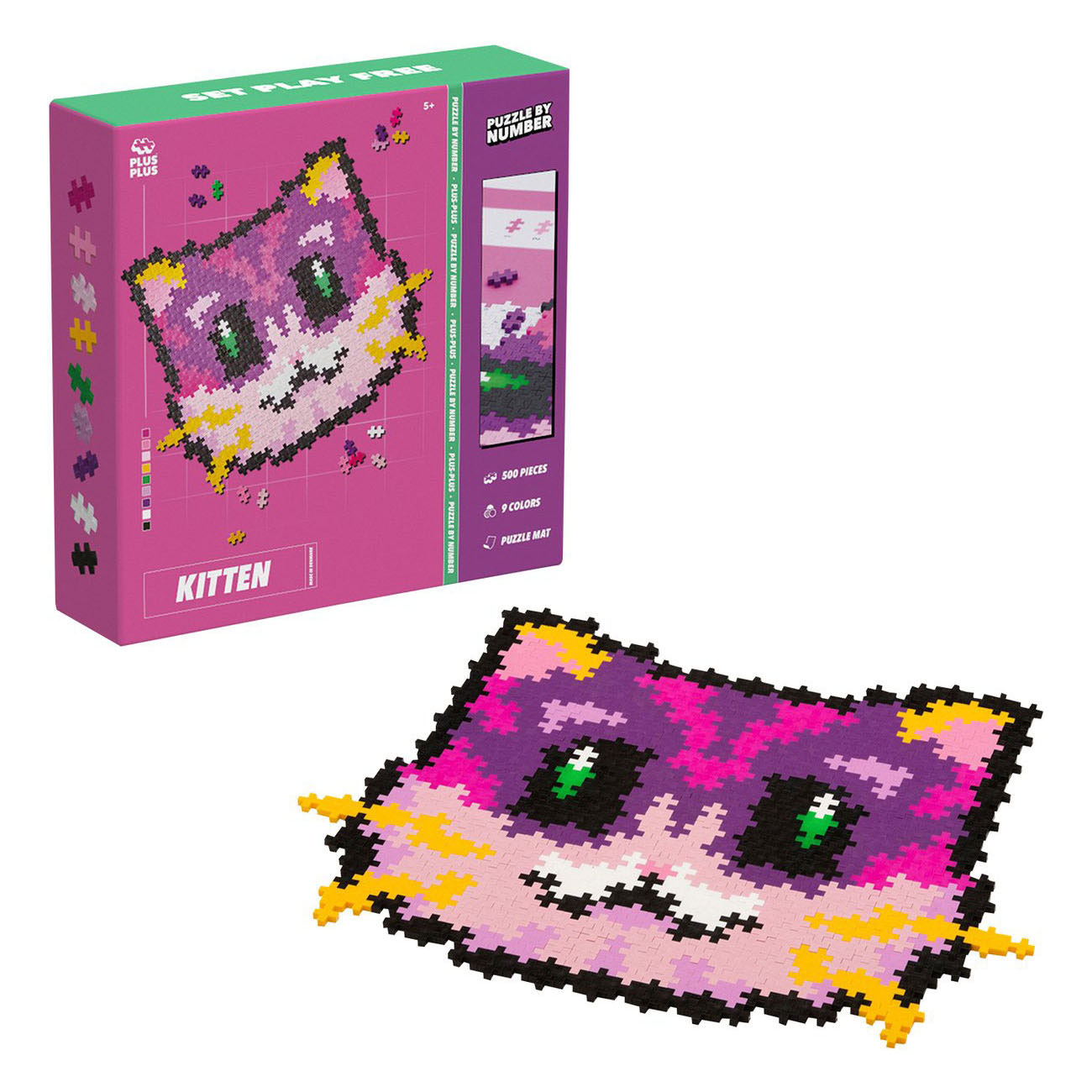 Plus-Plus Puzzelen op Nummer Number Kat Poes - 500st.