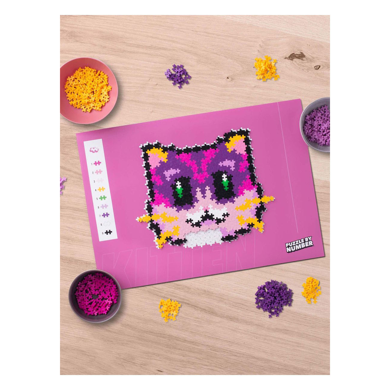Plus-Plus Puzzelen op Nummer Number Kat Poes - 500st.