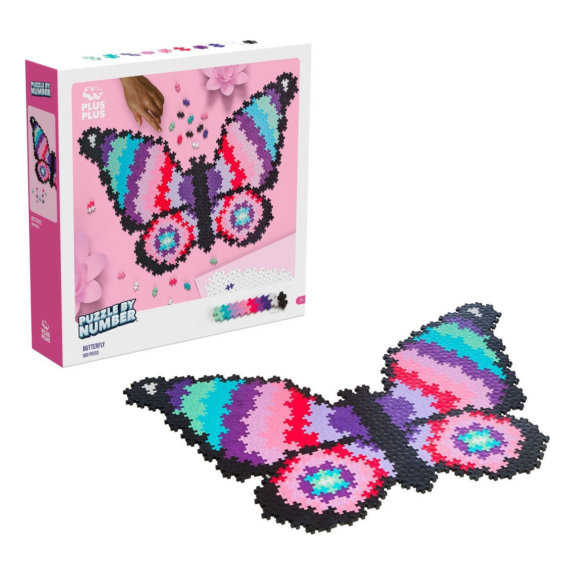 Plus-Plus Puzzelen op Nummer Vlinder - 800st.