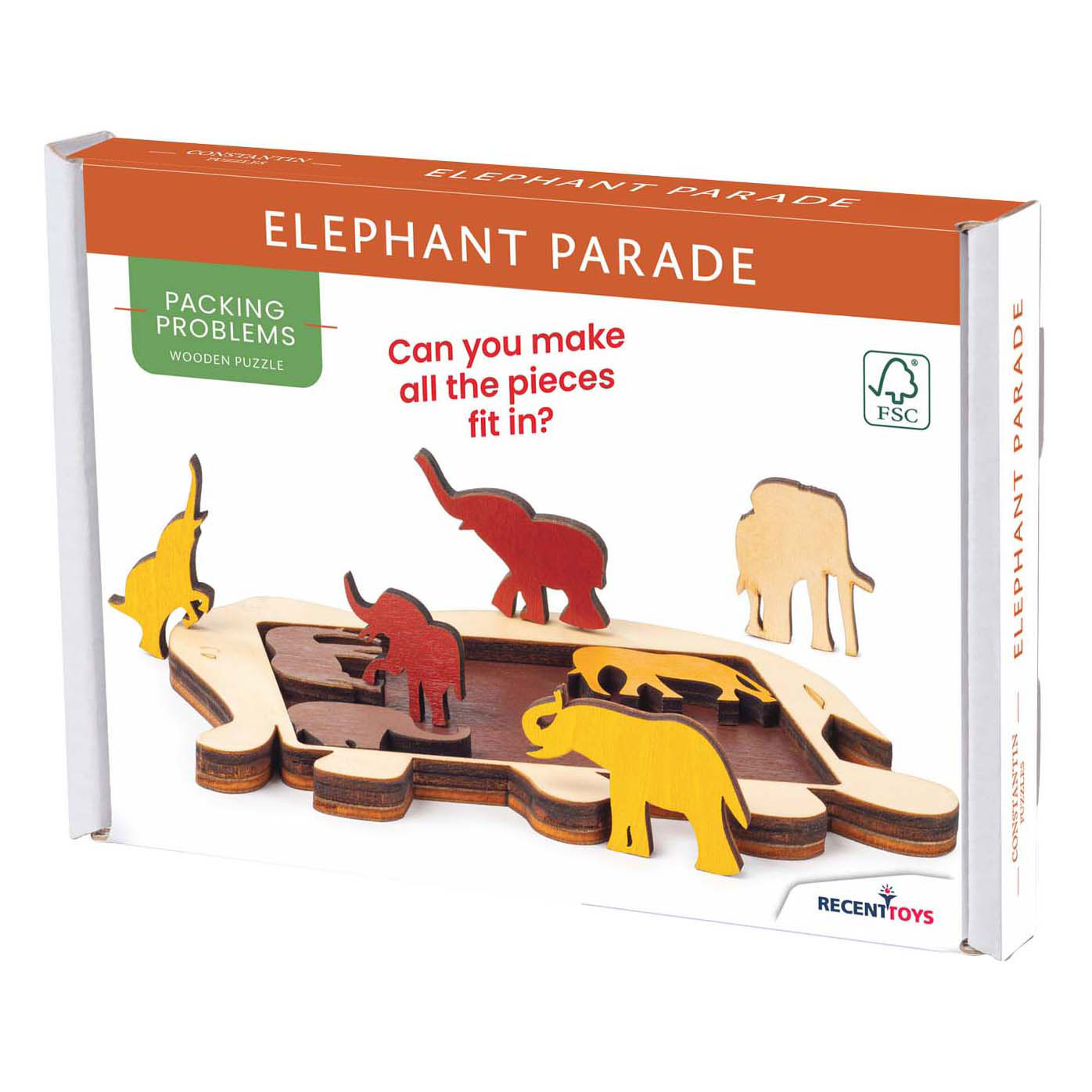 Puzzle cérébral de la parade des éléphants d'animaux