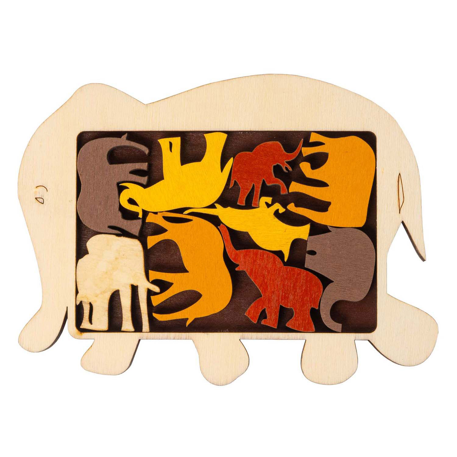 Gehirnpuzzle „Tiere Elefantenparade“.