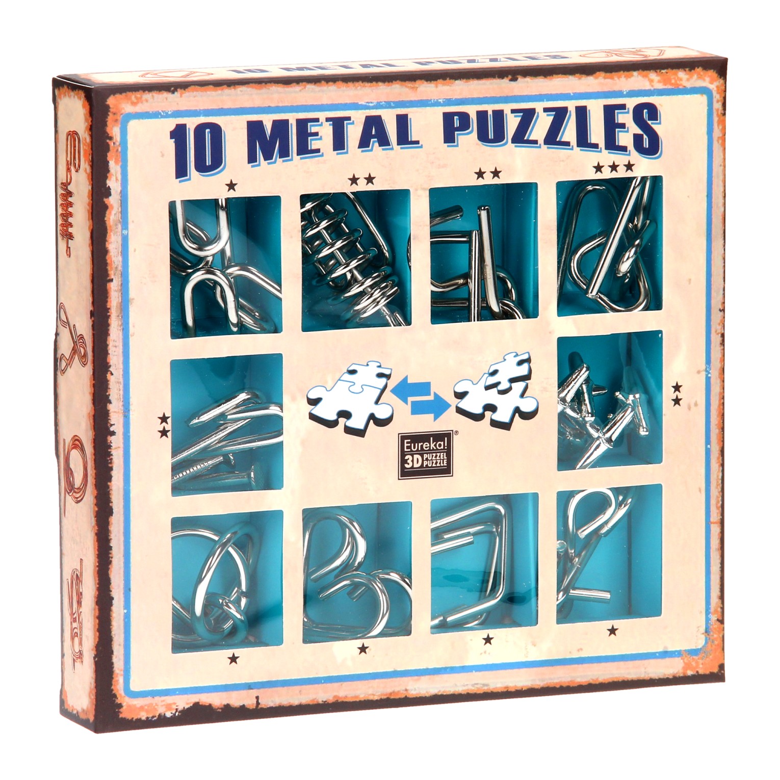 Eureka Metal Puzzle set - 10 Metal puzzles set - Blue (only available in display 52473355)