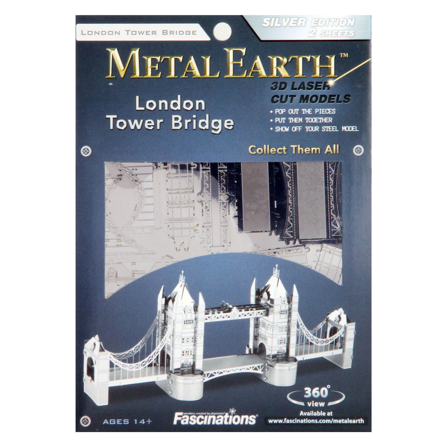 Metal Earth London Tower Bridge Édition Argent