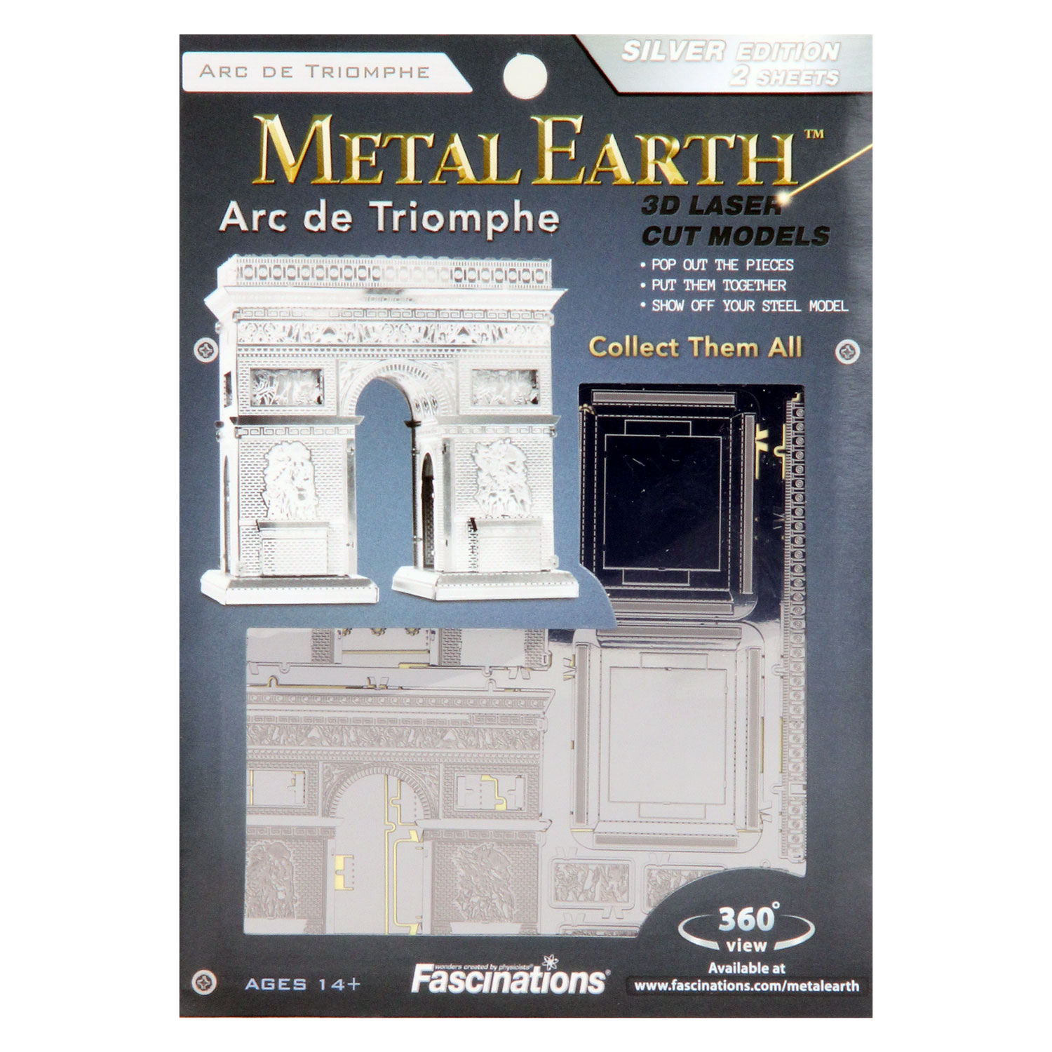 Metal Earth Arc de Triomphe Zilver Editie