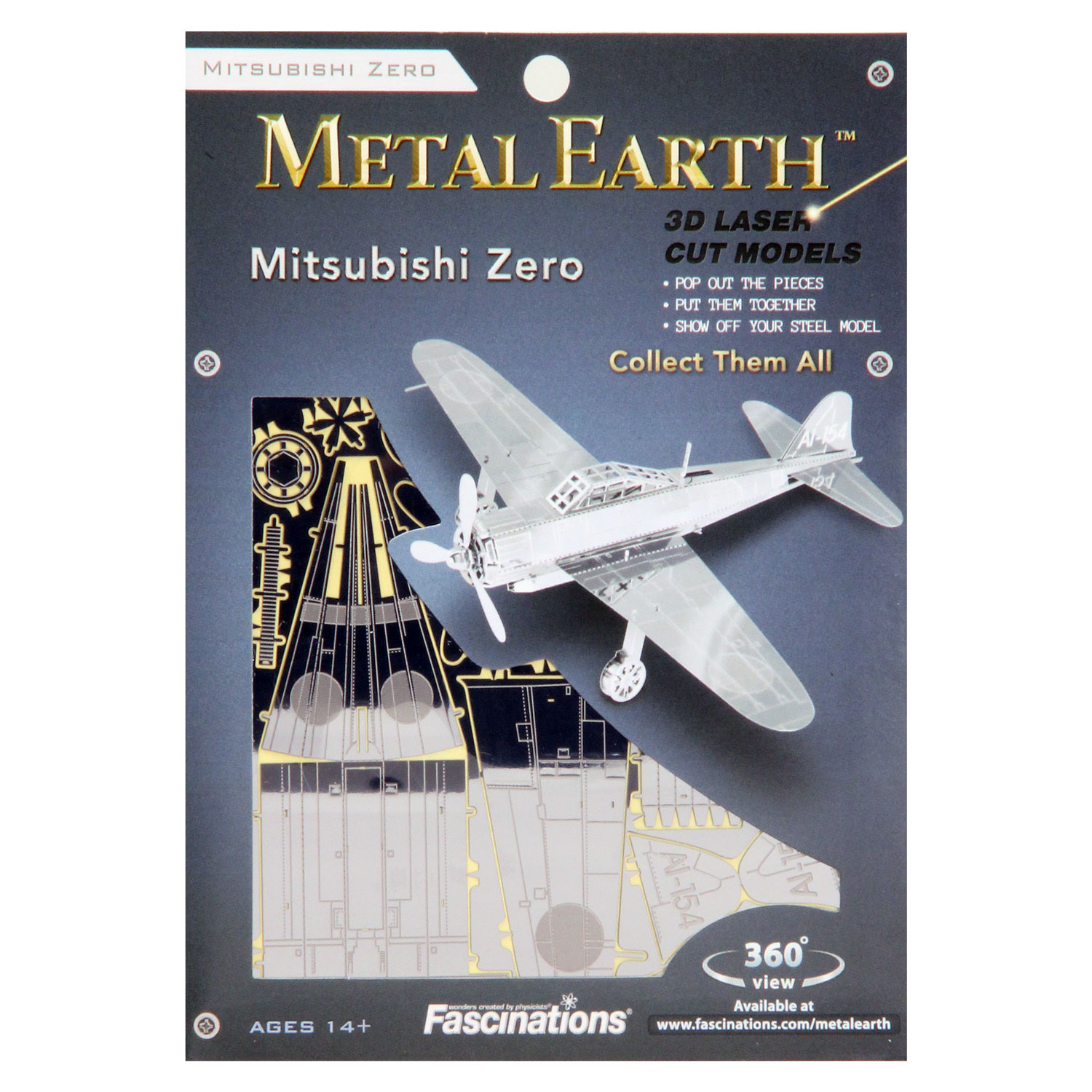 Metal Earth Mitsubishi Zero Vliegtuig