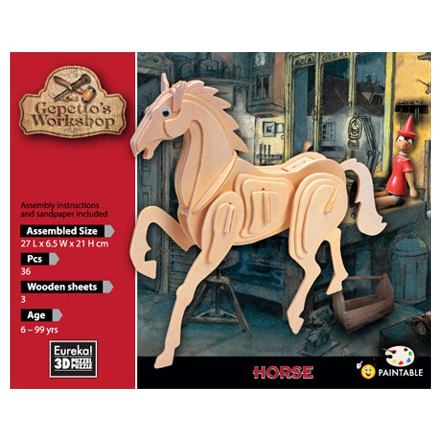 Gepetto's Workshop Houten Bouwpakket 3D - Paard