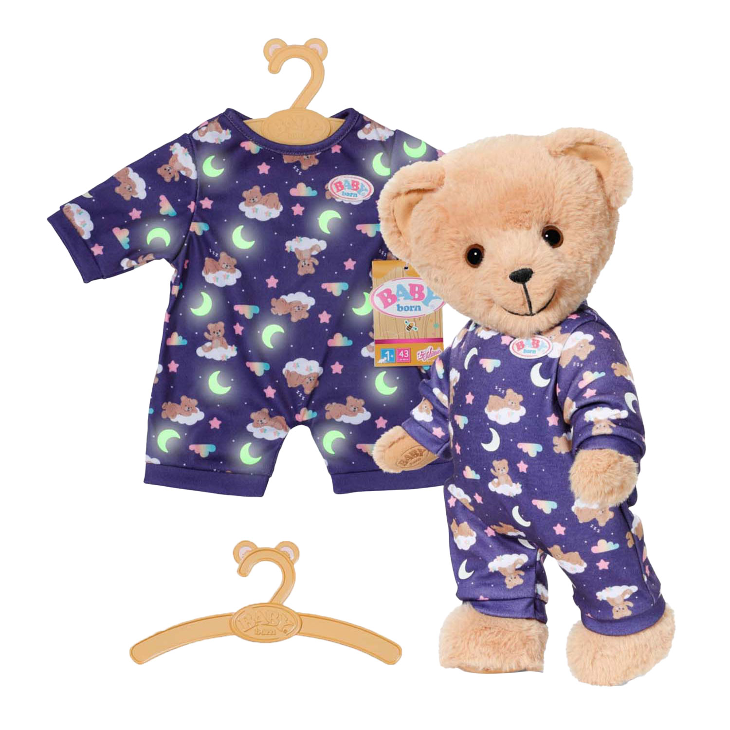BABY Born Teddy Romper Glow in the Dark, 43cm