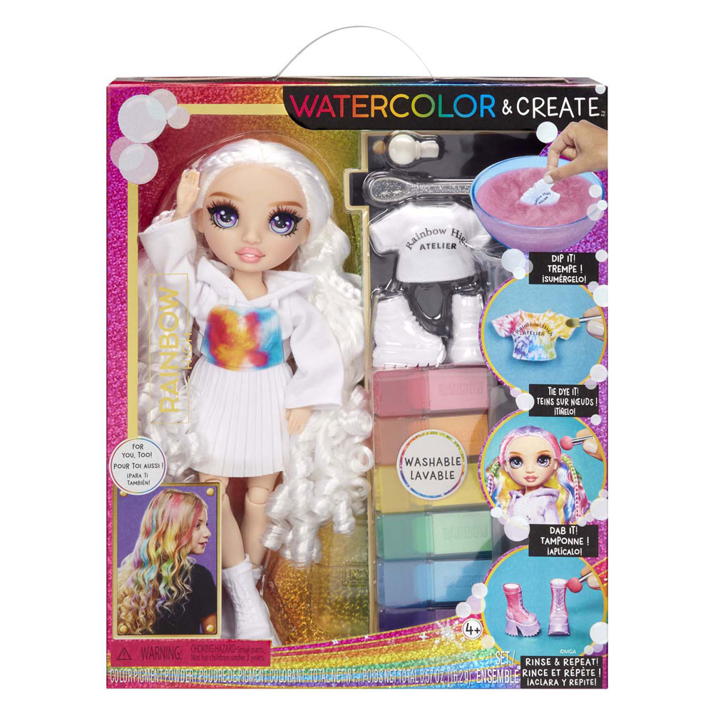 Rainbow High Watercolor & Create-modepop - Paarse ogen