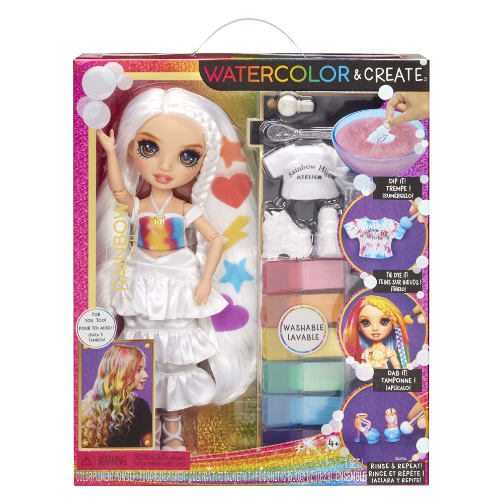 Rainbow High Aquarell & Create Fashion Doll – Braune Augen