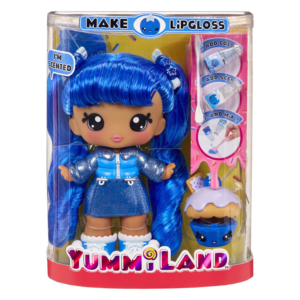 Yummiland Große Puppe + Lipgloss-Tier – Rory Blueberry