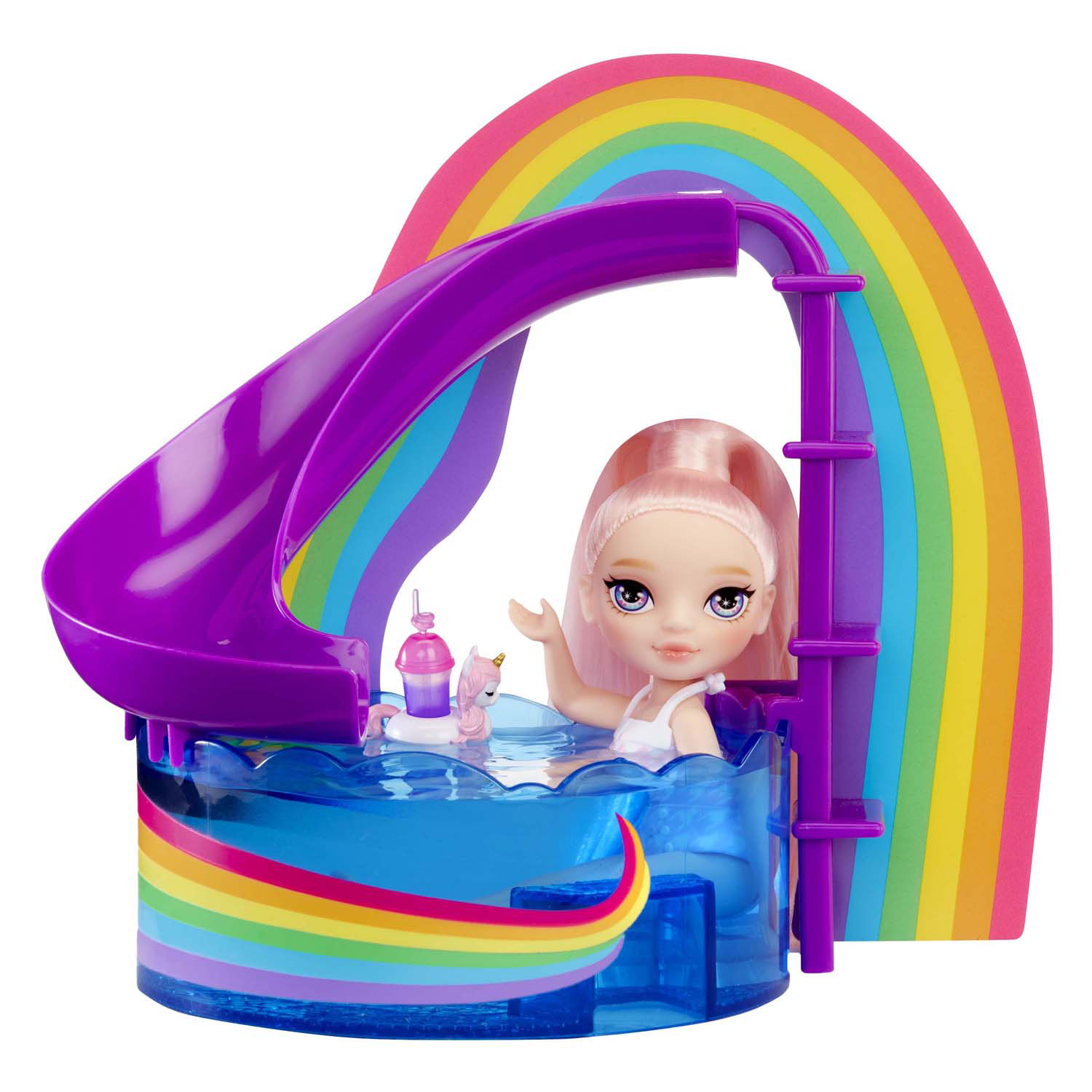 Rainbow High Pop Kleine Zwembaddag met Blush Speelset