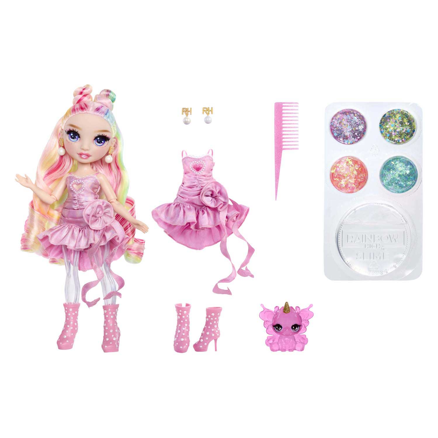 Rainbow High Glitzer-Schleim-Modepuppe – Bella