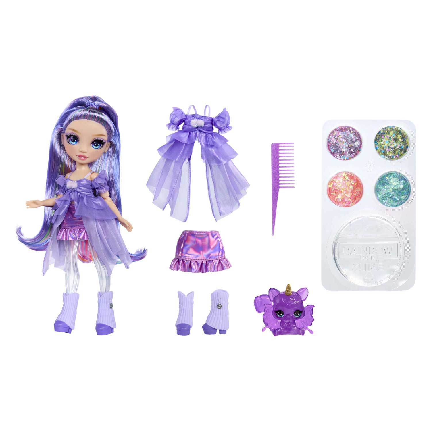 Rainbow High Modepop met Slijm - Violet