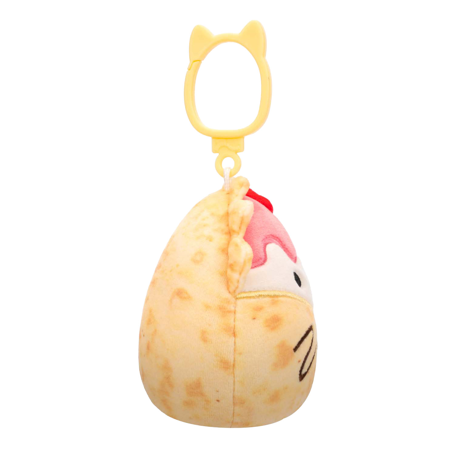 Squishmallows Porte-clés en peluche – Crêpe aux fraises, 8 cm