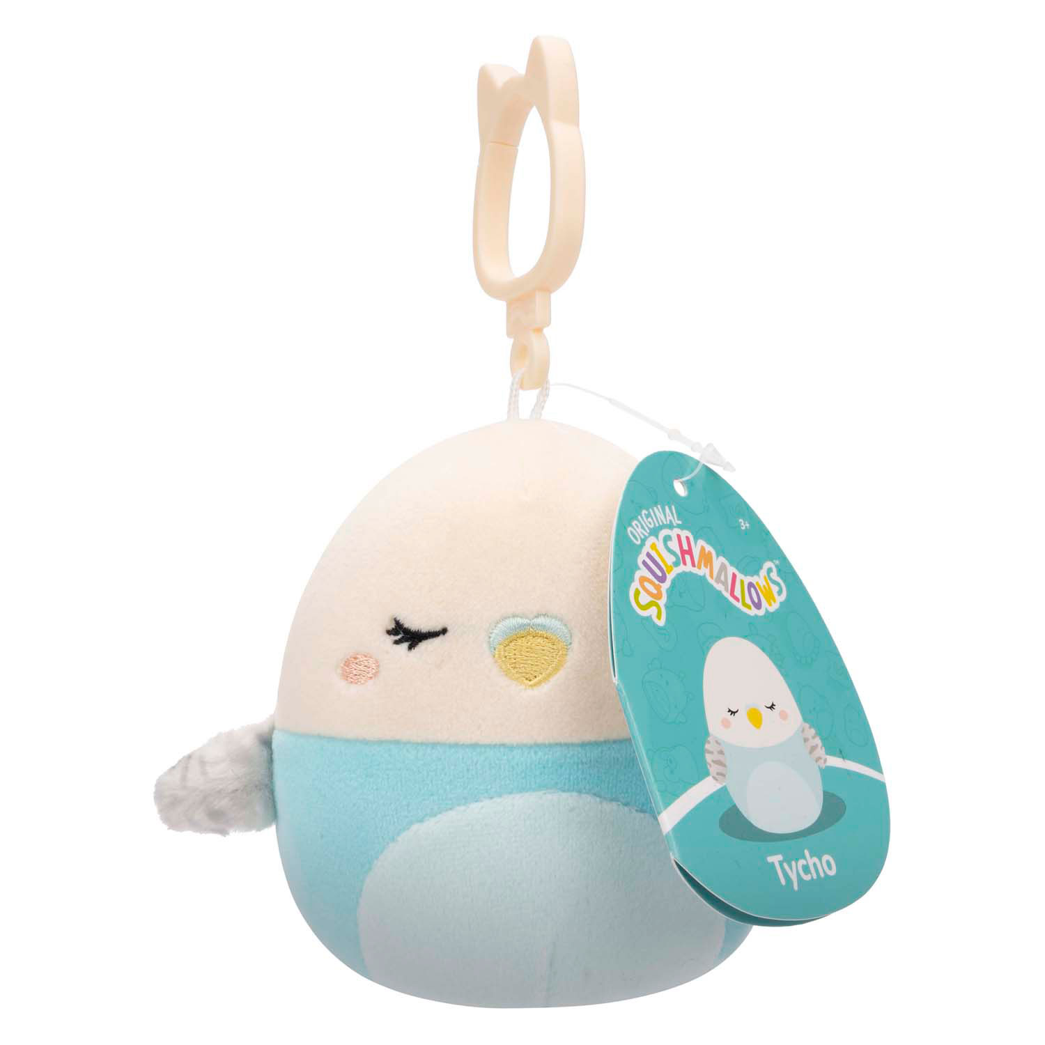 Squishmallows Porte-clés en peluche – Tycho, 9 cm