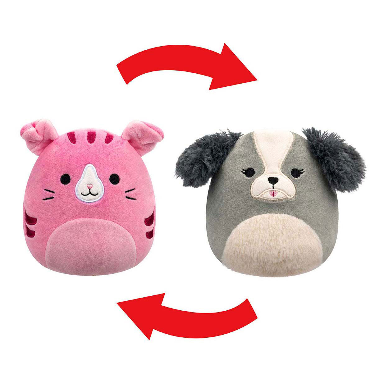 Peluche Squishmallows Flipmallows - Géraldine & Malu, 11 cm